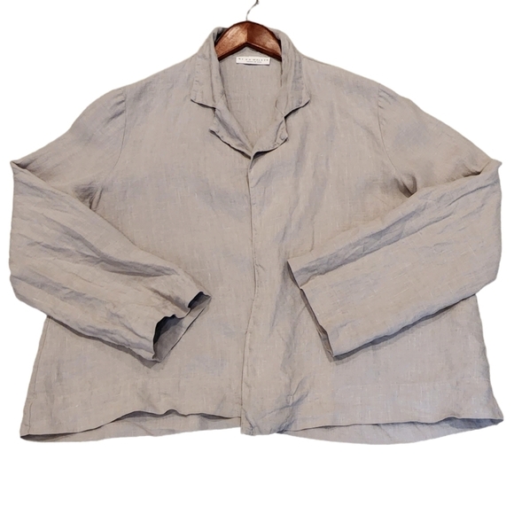 Bryn Walker linen open front grey cardigan - Picture 15 of 17